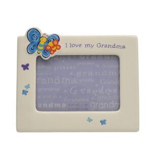 I Love My Grandma Photo Frame 4x6 Anscom Ceramic Butterfly